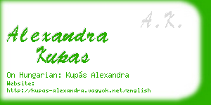alexandra kupas business card